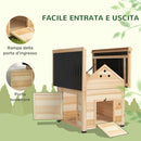 Casetta per Anatre da Esterno 78x90x92 cm con Rampa Fondo Rimovibile e Fori di Ventilazione in Legno      