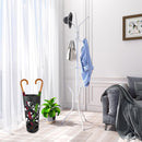 Portaombrelli da Ingresso Design Floreale 19,5x19,5x49 cm in Ferro Nero 