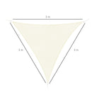 Tenda Vela da Giardino Triangolare in HDPE Bianco Avorio 3x3x3m 
