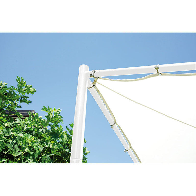 Gazebo a Vela Ombreggiante da Giardino in Ferro 3,5X3,5m Vorghini Butterfly Bianca