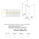 Box Doccia 3 Lati 1 Anta Scorrevole in Cristallo Trasparente 8mm H195 Bonussi Alina Varie Misure
