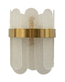 Lampada da Muro Gris 20x14x28 cm in Vetro e Ferro Oro e Bianco      