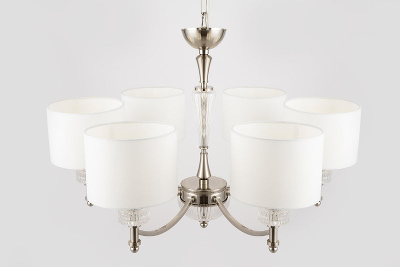 Lampadario Neoclassic in Metallo e Vetro Alicante Nickel