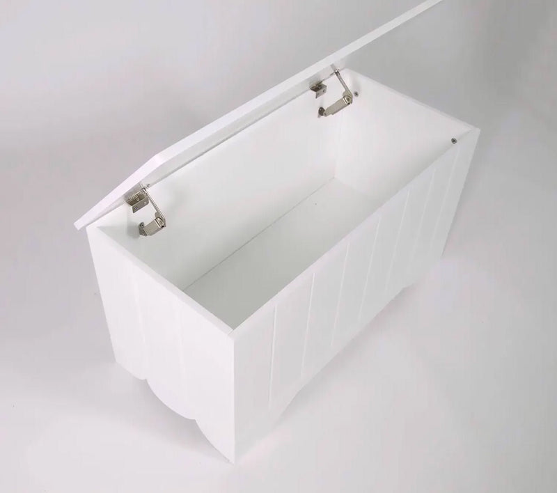 Cassapanca Baule Rettangolare in MDF 85x40x45 cm Fumer Florence Bianca