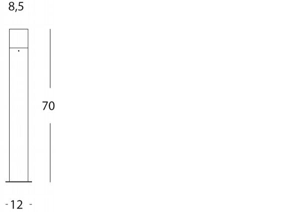 Lampada Palo Paletto per Giardino Colore Alluminio per Esterno Linea Kube Sovil