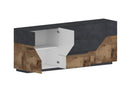 Credenza 4 Ante + 3 Cassetti 220,1x43x86 cm Alien Ardesia e Acero Pereira