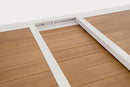 Tavolo Allungabile da Esterno 160-240x90x75h cm in Alluminio e Polywood Hilija Naturale e Bianco  