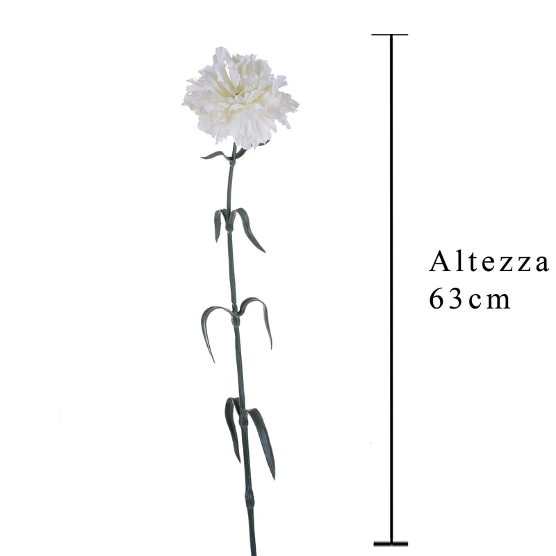 Set 12 Garofani Artificiali Singoli Altezza 63 cm 
