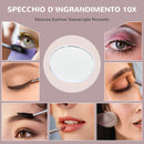 Specchio da Tavolo in Vetro con 14 Luci LED Regolabili e Ricarica USB 62,5x14x49,5 cm  per Trucco Make up Bianco  