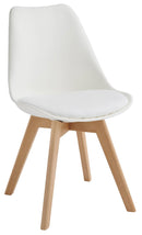 Set 4 Sedie 52x48,5x82 cm in Similpelle e Legno di Faggio Tommy Bianche