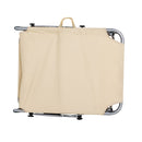 Lettino in Textilene Schienale Regolabile e Tettuccio Parasole Beige