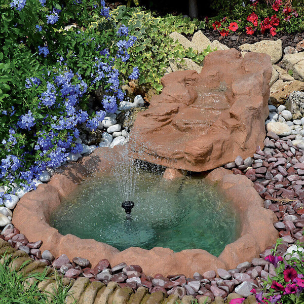prezzo Cascata Artificiale Roccia da Giardino 180x120 cm in Vetroresina con Pompa