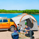 Tenda per Auto Impermeabile a 3 Porte in Poliestere 239x210x210 cm PE e Fibra di Vetro Grigio e Arancione