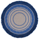 Set 6 Tovagliette Ø38 cm  in Juta VdE Tivoli 1996 Blue Blu e Beige