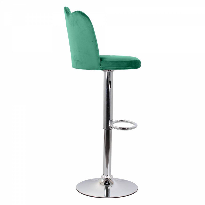 Set 2 Sgabelli 38x38x60/80 cm in Velluto Base Cromata Ottanio