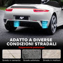 Macchina per Bambini 3-5 Anni con Licenza Ufficiale RUF GT Telecomando Cintura di Sicurezza e Musica Bianco      