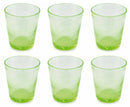 Set 6 Bicchieri Ø9x10 cm in Vetro Soffiato Villa d'Este Home Tivoli Cancun Verde Mela