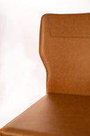 Set 2 Sedie 56x44xH86,5 cm in Similcuoio e Metallo Kim Whisky