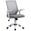 Sedia da Ufficio Ergonomica con Supporto Lombare 62,5x55x94-104 cm in Tessuto a Rete Grigio 