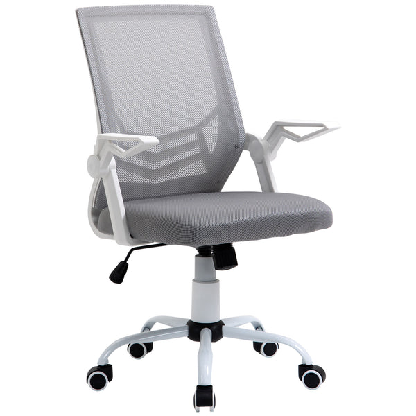 online Sedia da Ufficio Ergonomica con Supporto Lombare 62,5x55x94-104 cm in Tessuto a Rete Grigio