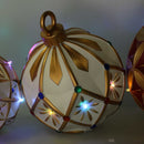 Sfera resina oro e con led bianco cm 22x21xh25