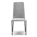 Set 2 sedie Imbottite 45x50x96 cm in Tessuto Ddenver  Betty New Argento