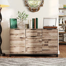 Credenza Buffet in stile Industriale 120x36.5x70 cm con Cassetto e 3 Armadietti in Legno Marrone    