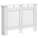 Copritermosifone in Legno a Griglia Bianco 111.5x82x19 cm 