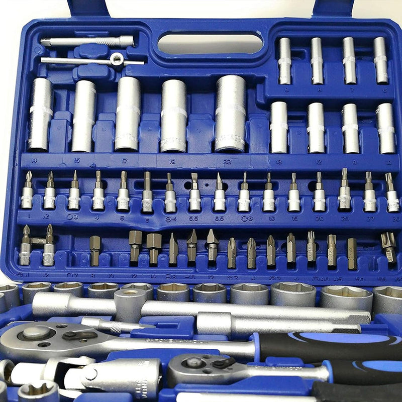 Kit Chiavi a Bussola Cricchetto 108 Pezzi per Officina Attrezzi da Lavoro