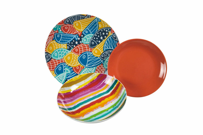 Servizio Piatti 18 Pezzi in Porcellana 6 Posti Tavola Diversi Villa d'Este Home Tivoli Can Fisher