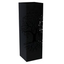 Portaombrelli in metallo albero nero quadro cm 15,5x15,5xh49