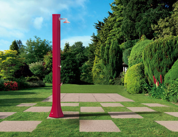 Doccia Solare da Giardino 40L Miscelatore e Lavapiedi Arkema Big Happy Five Arancio sconto