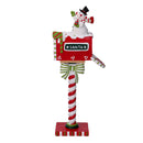 Cassetta posta resina con pupazzo di neve rosso cm 14x7,5xh35,5