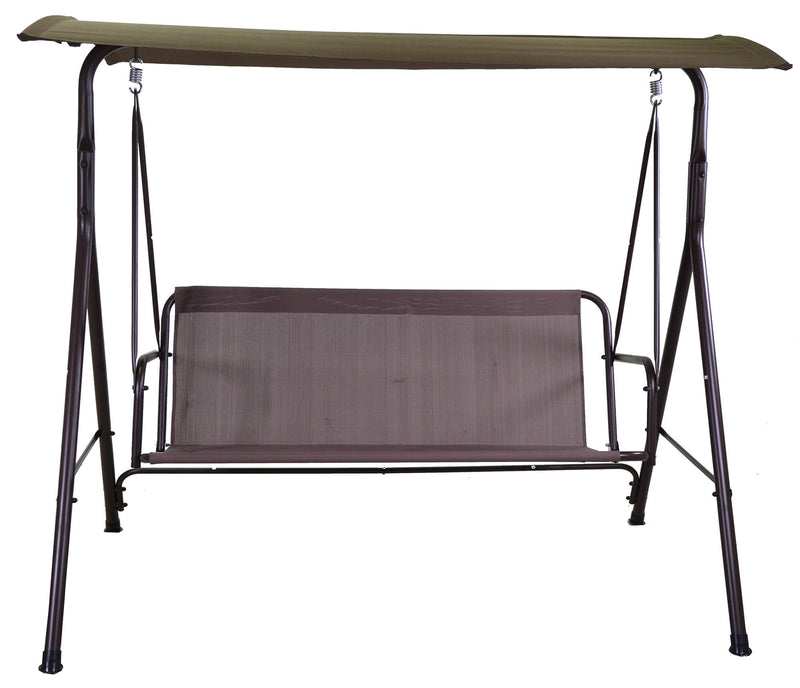 Dondolo 3 Posti da Giardino 170x120x150 cm in Metallo Kentucky Marrone