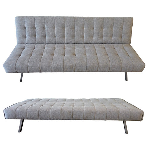 Divano Letto 3 Posti Reclinabile Divanoletto Prontletto in Tessuto Grigio sconto