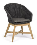 Set 2 Sedie 64x64x85h cm con Braccioli e Cuscini Coachella Antracite