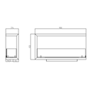 Camino a Bioetanolo da Incasso ad angolo 90x22,4x45 cm Sutri 90 DX Nero