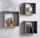 Set 3 Pensili da Soggiorno Quadrati in MDF Fumer Tris Grigio