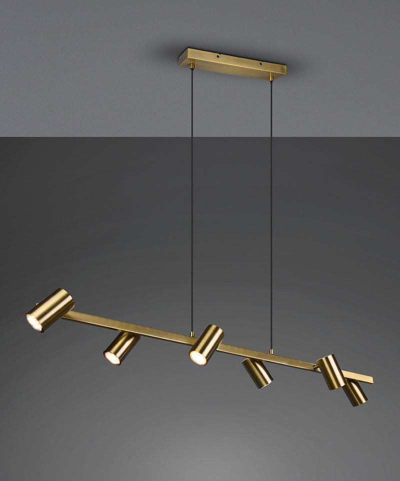 Lampada a Sospensione da Interno Attacco GU10 in Metallo Ottone anticato