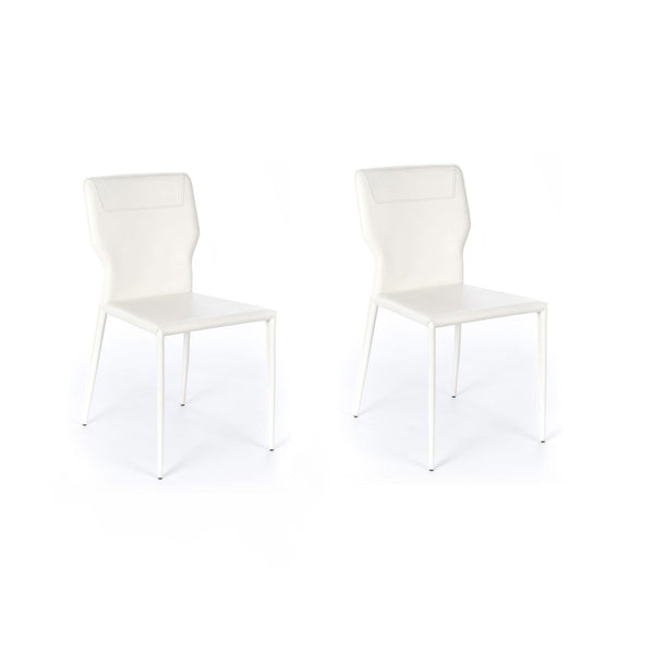 Set 2 Sedie 56x44xH86,5 cm in Similcuoio e Metallo Kim Bianco online