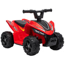 Quad Elettrico per Bambini 18-48 Mesi 6 V 2 km/h 67x38,5x43 cm con Marce Avanti Portata 25 kg in PP e Acciaio Rosso      