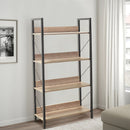 Libreria in Legno 139x73x35 cm Scaffale 4 Ripiani per Ufficio Rovere