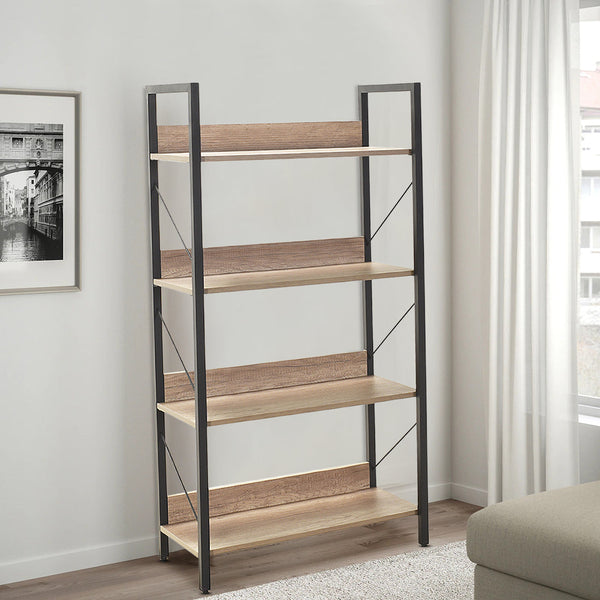 Libreria in Legno 139x73x35 cm Scaffale 4 Ripiani per Ufficio Rovere acquista