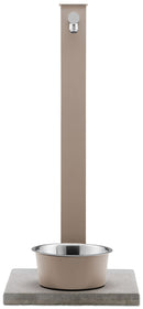 Fontana a Colonna Rubinetto Temporizzato con Base e Vaschetta Abbeveratoio Belfer 42/REX-P Tortora