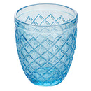 Set 6 Bicchieri Acqua Castle Ocean in Vetro VdE Tivoli 1996 Blu