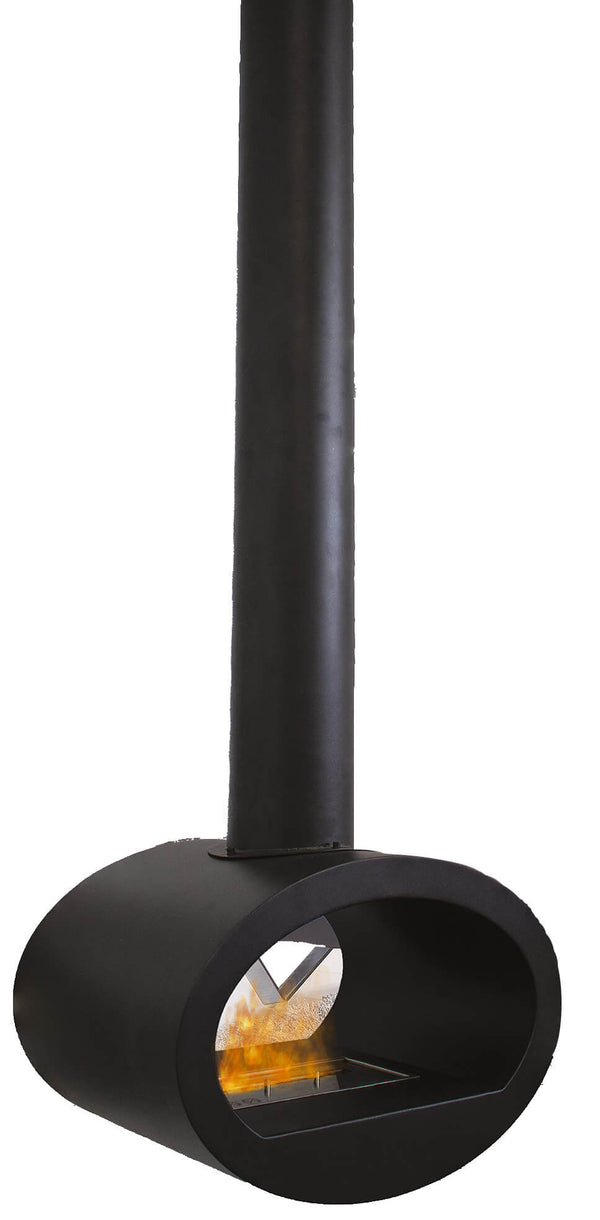 acquista Camino a Bioetanolo da Soffitto 60x40x190 cm Karlsen Cervinia Nero