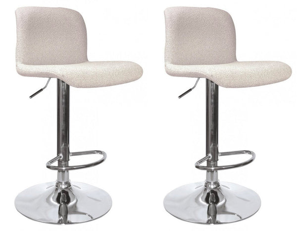 Set 2 Sgabelli Bar 41x46x86/107 cm in Poliestere Rafael Cromo-Beige acquista