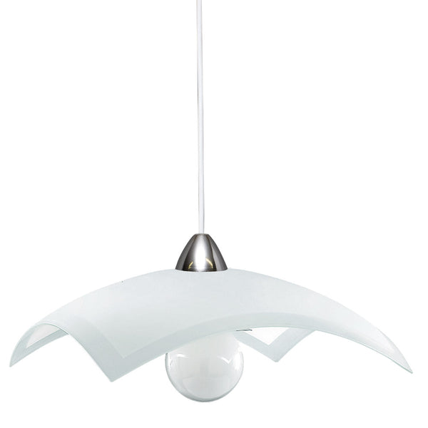 Sospensione 40X40 1xE27 Montatura Bianco-Cromo Vetro Lastra Bianco E-Energy Tobia online