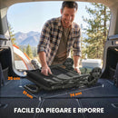 Carrello da Giardino o Campeggio Pieghevole Capacità 90L con Manico Regolabile e Portabicchieri in Metallo e Tessuto Oxford Nero      