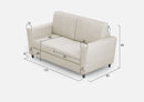 Divano 2 Posti 172x85x85 cm Yasel in Tessuto Latte